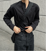 cosyharu ヘンリーネック ボンド長袖シャツ