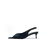 Colorful Bridge丨Lapel Design Washed Denim Cat Heels Women's Fashion Backless Sandals
