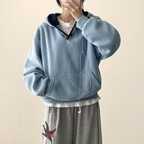 レナカラーマッチングフーディハーフスナップフリースフーディ