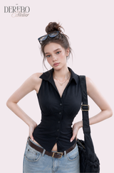 Steady Collar Halter Sleeveless Top