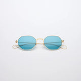 Vatic 1980 Authentic gold frame design Octagon glasses Gold Dior blue lenses