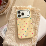ドーパミン カラー ポルカドット ソフト アイフォン ケース (iPhone 13–17 Series)