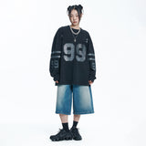 Star 8-part denim bermuda pants - DEEP BLUE