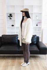 [Sepia] レオパードハンチングキャップ (Gray/Beige)