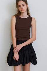 Wave frill skirt_black