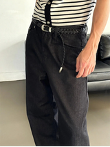 [Unisex] ヘリンボーンストライプワイドパンツ