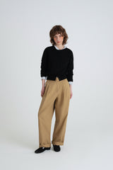 Wide pintuck pants_beige