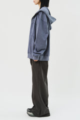 Pigment Applique Hooded Zip Up (3color)