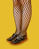 stud eyelet flat shoes