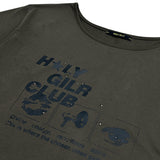 オーバーサイズ ヒップホップ ダンススタジオ ホーリーガールクラブ グラフィック 半袖Tシャツ_KHAKI