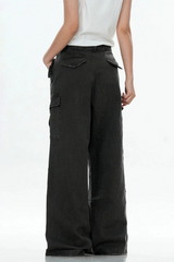 Textured Multi-Pocket Cargo Pants