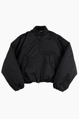 Coated crop padding blouson
