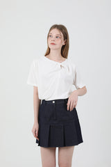 モダンスリットシャーリングTシャツ White