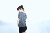 グランジクローカーモアイレットTシャツ - チャコール