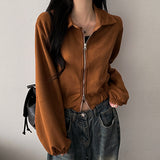 LANE Two-Way Suede Collar Jacket