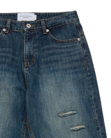 26SS レディース セミブーツカット ウォッシュデニムパンツ