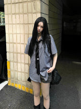 26SS★ [ MADE / Tie Set ] シルクストライプクラシックシャツ半袖バージョン
