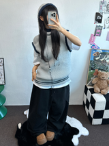 アンバランスドカーゴヒップパッチロングパンツ🤍🩶🖤3カラー