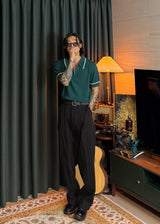 One-Tuck Semi-Banded Cotton Pants 3COLOR