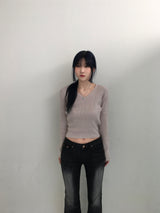 Basic V-neck knitwear (4 colors)