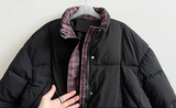 Daring checkered lining point short padded coat