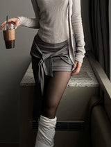 Drape wrap skirt pants