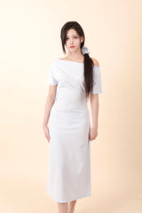 Off-Shoulder Slit Long Onepiece Sky Blue