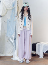 Vintage Floral Waffle Napoleon Button Hooded Zip-Up Jacket