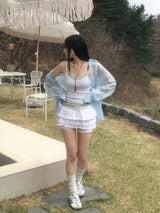 ココフリルレイヤードスカートパンツ