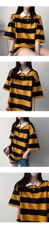 O'Kle Color Rugby Unit price Collar Short-sleeved T-shirt