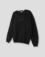 (UNISEX)スタッズ オーバーニット