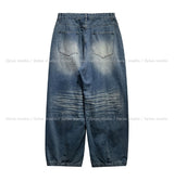 Loop Cat Washed Balloon Fit Denim Pants