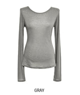 [U-BASIC] Deer see-through layered tencel long sleeves