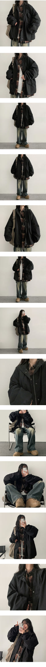 Thru Peach Cotton Boxy Half Bomber Jacket