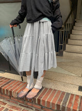Kovinen Tiered Shirring Long Skirt