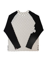 patched raglen t-shirts / white