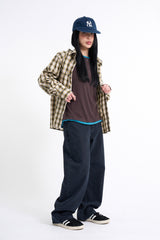 Henley neck layered long sleeves