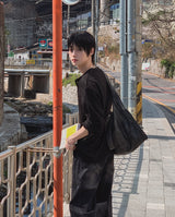 ベブロツイードヘンリーネック長袖Tシャツ
