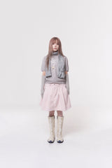Mini ribbon muffler_gray