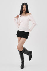 Bow Me mini skirt, Black
