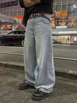 Solt curved denim pants