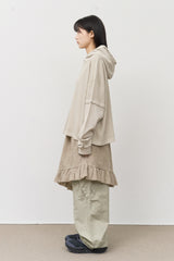 Gell Pigment Waffled Hooded Top