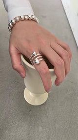 Silver ball spring@spring ring