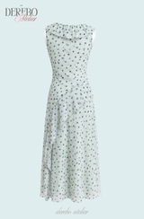 Mint Soufflé Frill Long Dress