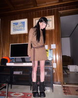 (Set/3color) Damaged Sleeveless Onepiece & Crop Cardigan Set