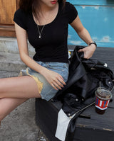 [U-BASIC] [1+1] Mitzu U-neck short sleeves