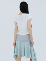 ベーシック エッセンシャル リブ ボートネックトップ(WHITE)