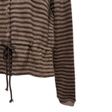 (3color) Ribbon Border Hairy Knit Cardigan