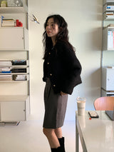 [MADE] Fidic Wool Herringbone Bermuda Pants