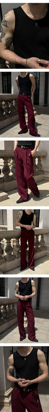 [S/S] High ribbed logo sleeveless(6color)